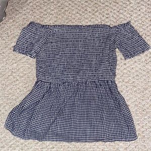 Women’s off the shoulder gingham top